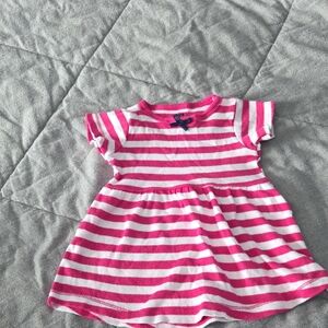 Pink and White Striped Kids Dress